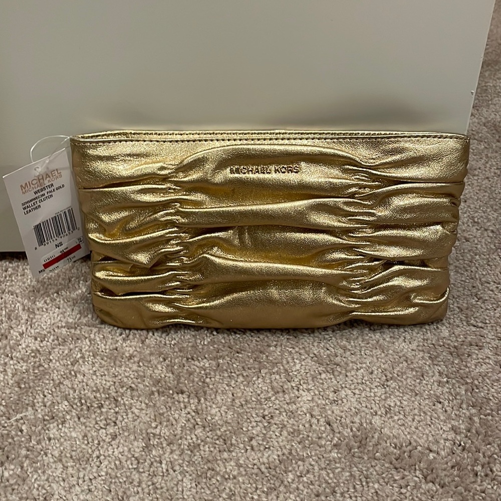 Michael Kors Gold Clutch